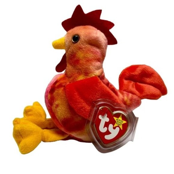 Ty Other - Ty Beanie Babies Strut Rooster Plush Bird 1996 Retired Tag Case Rare Vintage